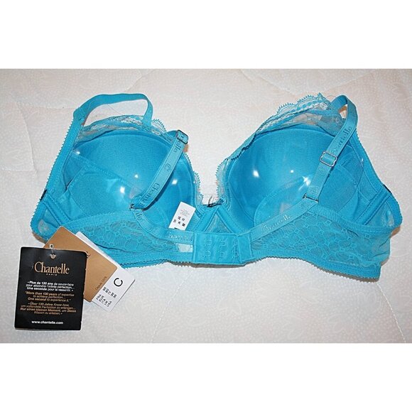 New w/Tags - 36C - Chantelle "C Chic Sexy" Push Up Plunge, Mesh Overlay, CUTE!! - Picture 7 of 9